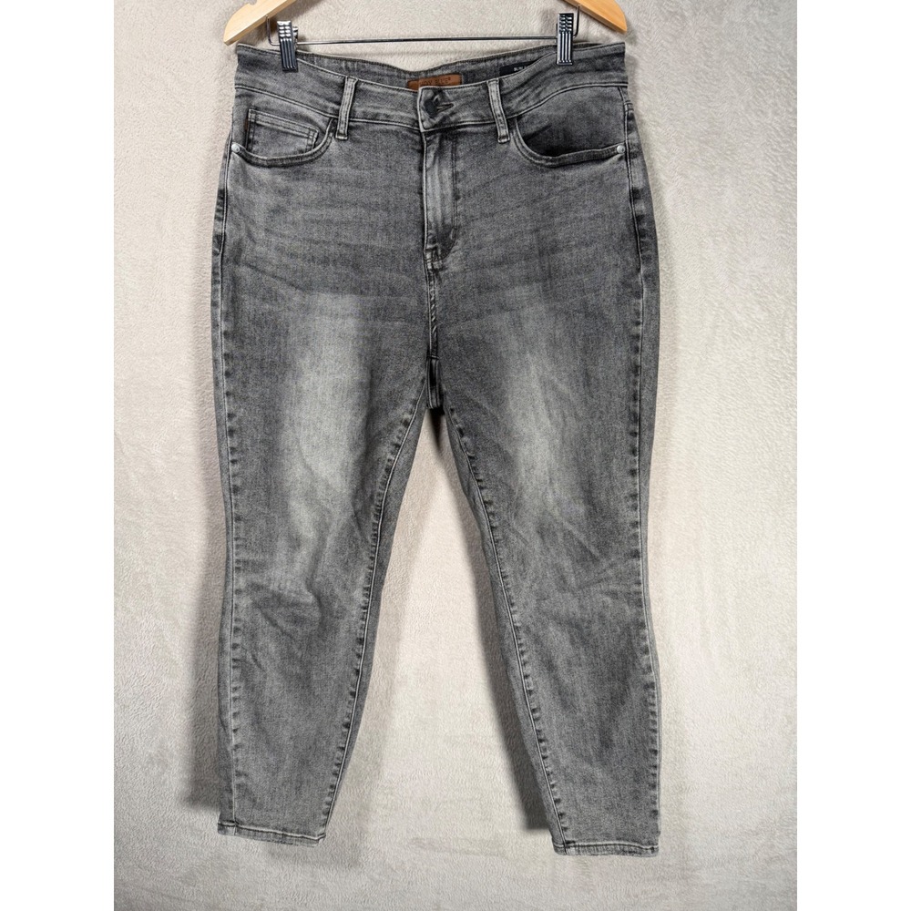 Judy Blue Slim Fit Grey Acid Wash High Rise Stretch Jeans JB88744 Womens 14W
